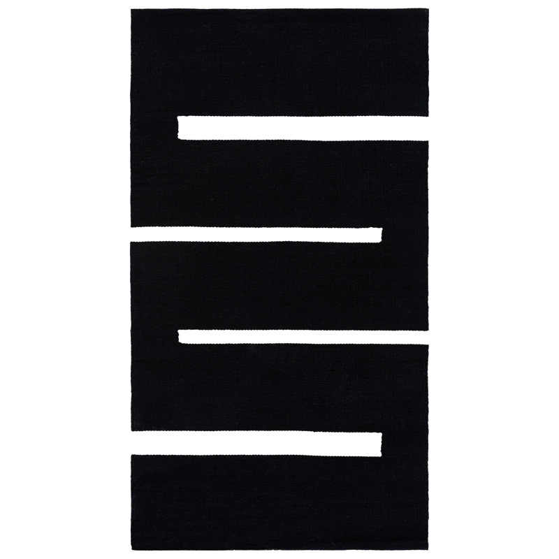 Estremera Hand Woven Cotton Striped Rug, Rectangle 2'3" x 4'