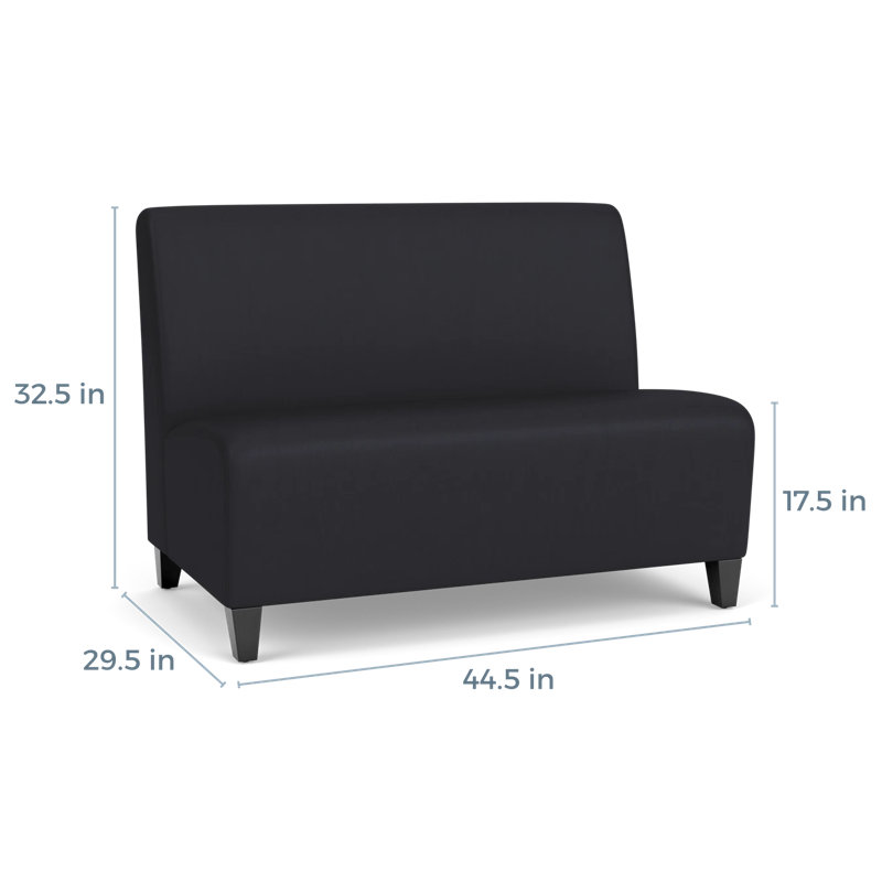 Causeuse sans accoudoirs Ravenna, Noir Patriot Plus, Bois noir