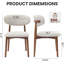 Ensemble de 4 chaises de salle à manger en bois rembourrées en tissu de style moderne Mid-Century, beige