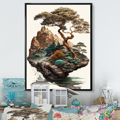 Bonsai Tree On A Rock II - Tree Bonsai Wall Art