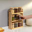 Rebrilliant Versatile 3-tier Bamboo Spice Rack And Pantry Organizer With 9 Glass Jars – Perfect For Countertop Storage In Kitchens To Keep Seasoning Containers Neatly Displayed And Easily Accessible
