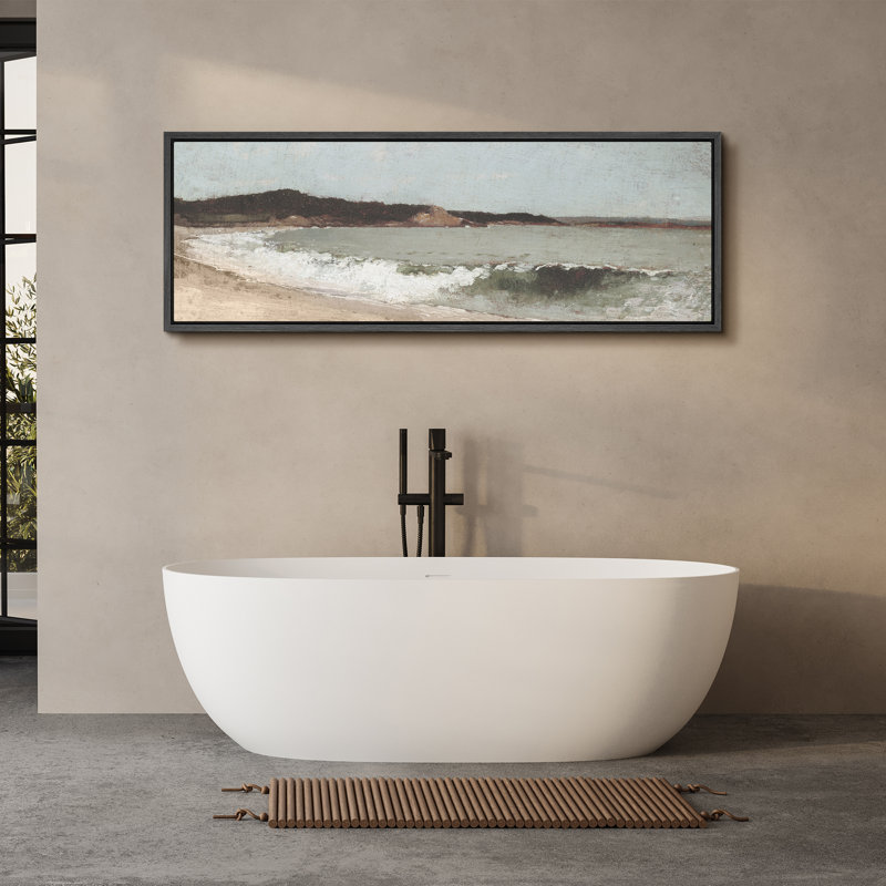 Coastal Beach Coastal Serenity Beachscape Ocean, H 20 po x l 60 po, Noir, noir, noir, noir