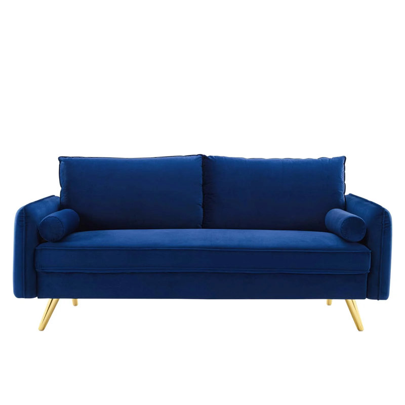 Audrey 72'' Velvet Sofa, Navy Velvet