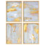 "Décoration murale abstraite moderne en métal or et argent" 4 pièces-101520214-101520217