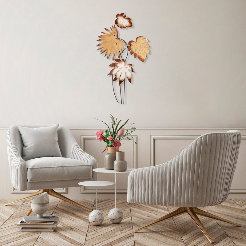Hand-Painted Decorative Metal Wall Accessory, 27.2 x 44.5 inches | 100% Metal, Thickness: 0.06 inches | Lightweight at 3.8 lbs | Unique Art Piece for Home Decor, Wall Hanging with Distinct Color Variations
