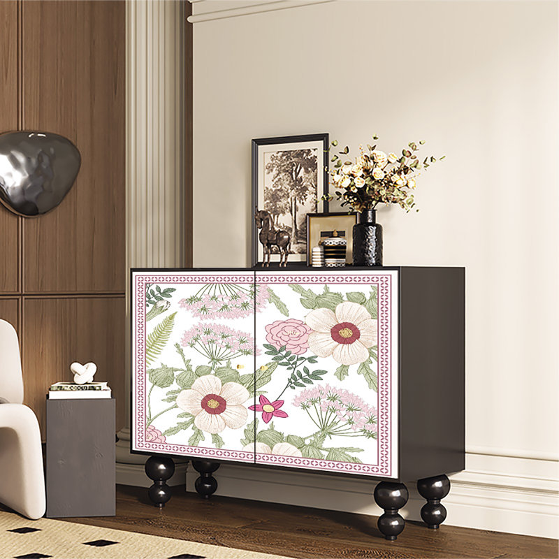 Boho style floral patterns art decor cabinet