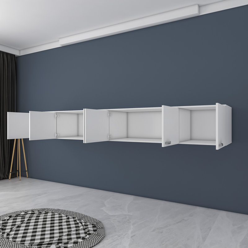 Armoire murale, Blanc/noyer