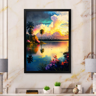 «Winstead Beautiful Sunset over a Tropical Lake IV», reproduction sur toile