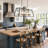 Yedidal 6-Light Dimmable Black Square / Rectangle Kitchen Island Pendant with Ribbed Glass Shade