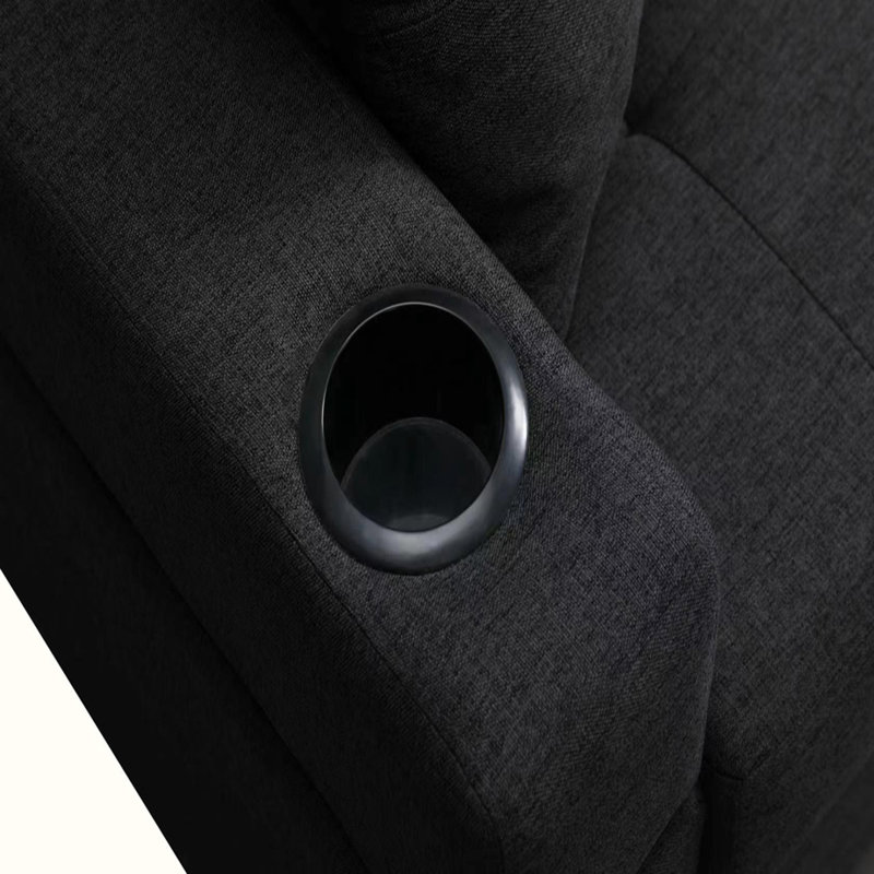 Ragnvald 96.06'' Upholstered Sofa Couch, Black Polyester