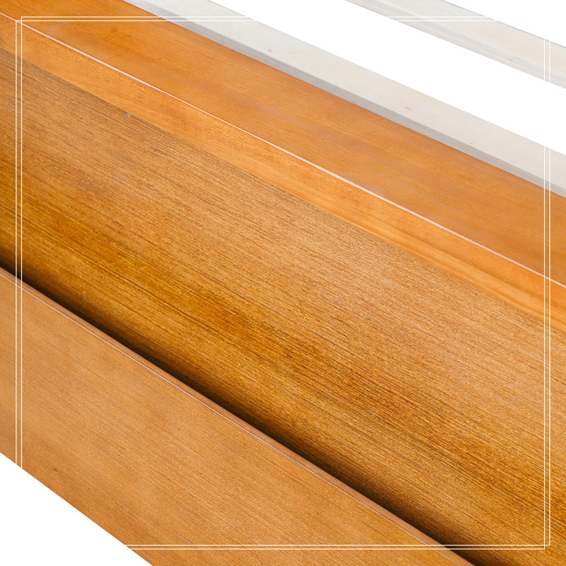 Cadre de lit Rigsby en bois pour lit king size avec tête et pied de lit à double rangement ouvert, Très grand lit
