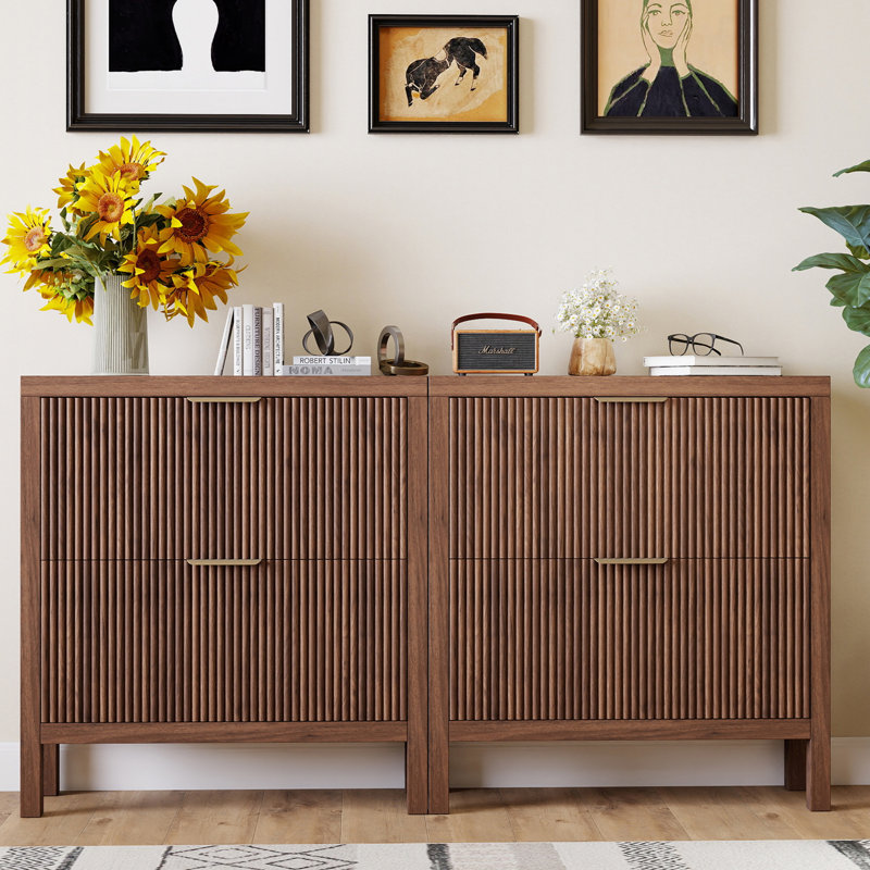 Armoire de rangement pour 18 paires de chaussures (ensemble de 2), Bois brun