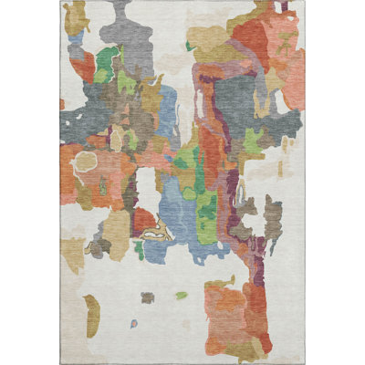 Premium Machine Washable Birchview AMF1028 Abstract Rug