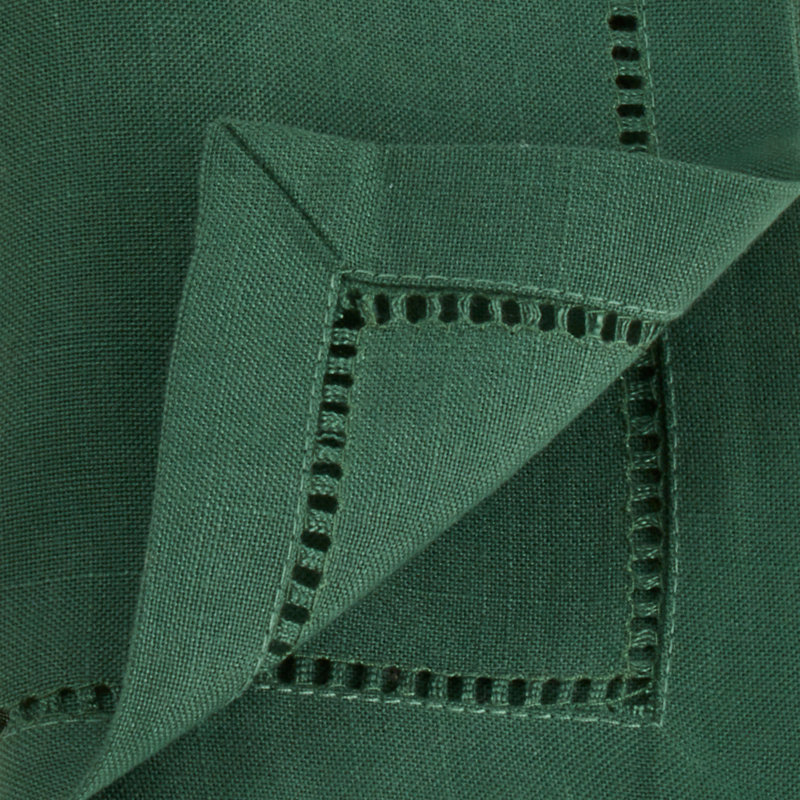 Rowles Hemstitched Border Dinner Napkin, Jasper Green, 18" L x 18" W