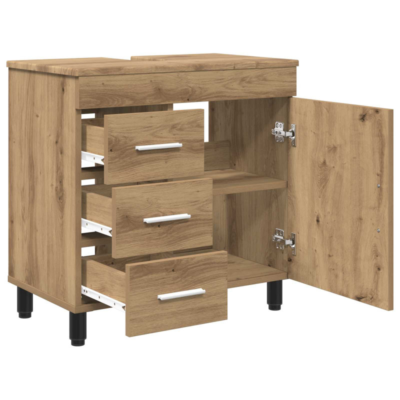60cm Bathroom Vanity Base Only, Artisan Oak