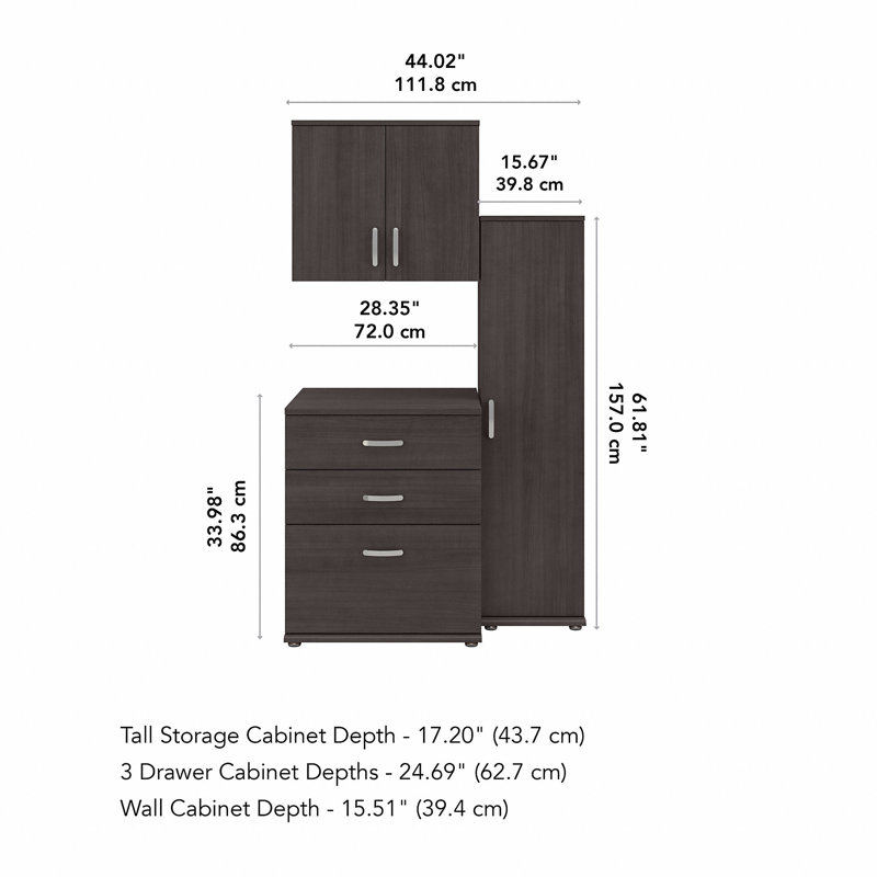 44.02'' Closet System, Storm Gray
