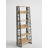 Modern Bookshelf with Metal Edges, Atlantic Pine Finish, 23.6 x 63.0 x 11.8 inches | Durable 100% Chipboard, 0.7-inch Thickness | Wall-Mountable Design, Numerous Shelves for Stylish Storage & Display