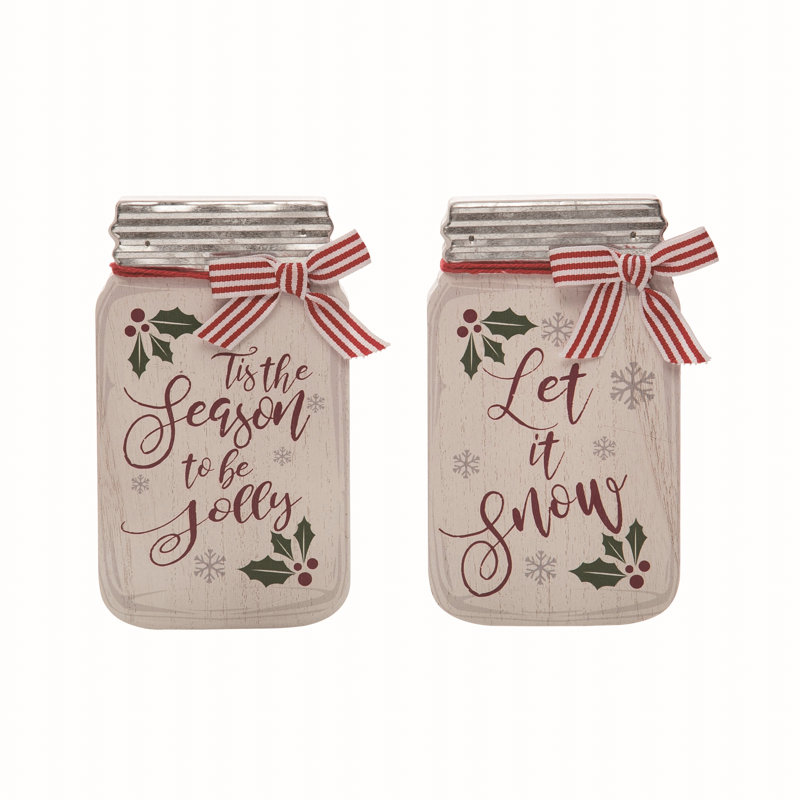  Ensemble de 2 bocaux de Noël en MDF