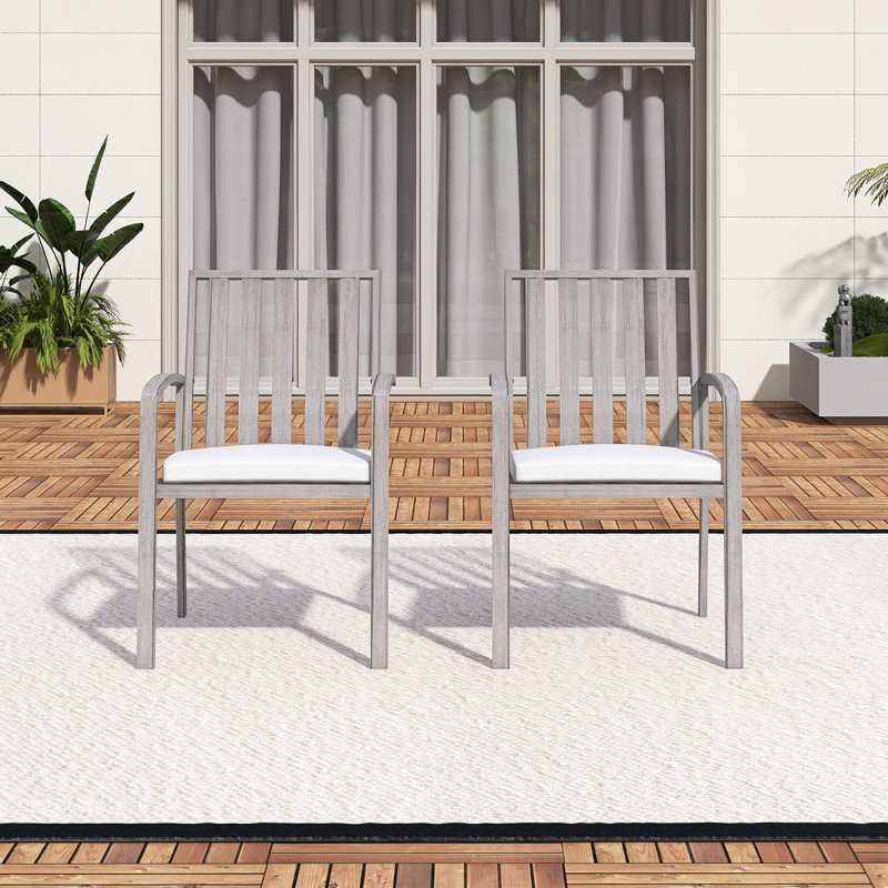 Chaises de salle à manger d'extérieur modernes en aluminium 2 pièces