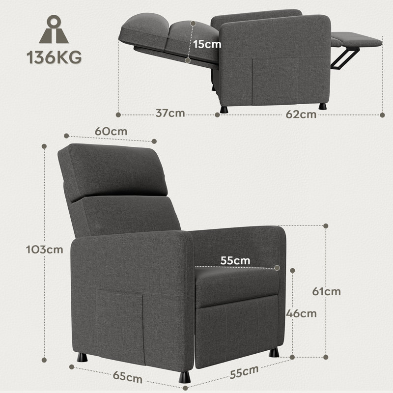 Remote Control Upholstered Electric Recliner