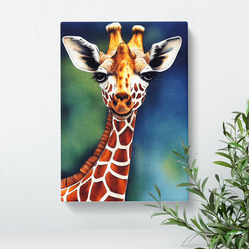 XC1022-2398X Happy Giraffe - Wrapped Canvas Print, 60cm H x 40cm W x 3cm D