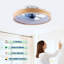 Ventilateurs de plafond encastrés de 20 po avec lumières et télécommande, ventilateur de plafond à profil bas à intensité variable avec moteur à courant continu silencieux pour le salon, la chambre à coucher