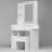 Small Space Left Drawer Desktop Vanity Table + Cushioned Stool, 2 AC+2 USB Power Station-277867221