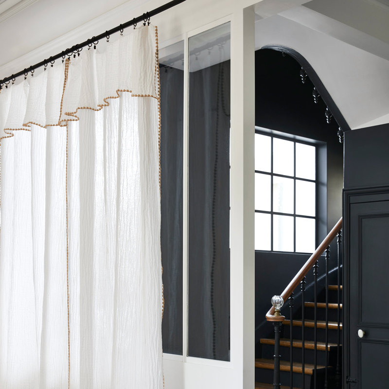Cotton Blend Curtain Single Panel, 250 x 280cm, White