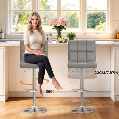 Shayna Swivel Upholstered Adjustable Height Bar Stool