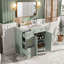 Meuble-lavabo 36 po avec lavabo - Armoire de salle de bain moderne avec portes à fermeture en douceur, base en bois massif, lavabo en céramique et tiroirs de rangement-1005616964