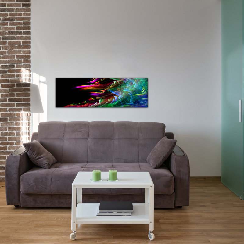 Vague de feu numérique - impression sur toile tendue, H 20 po x l 60 po x P 1,5 po, Toile tendue