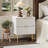 Modern Fluted Nightstand with Charging Station, 2-Drawer Bedside Table for Bedroom or Apartment-615886289-615886288