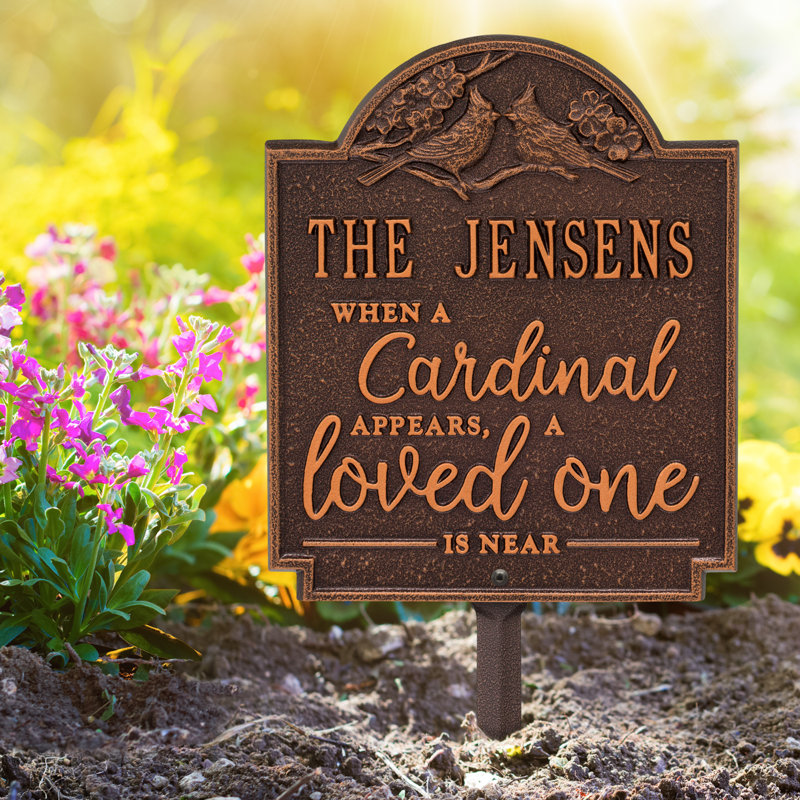 Plaque de jardin en aluminium, Cuivre antique, Oui