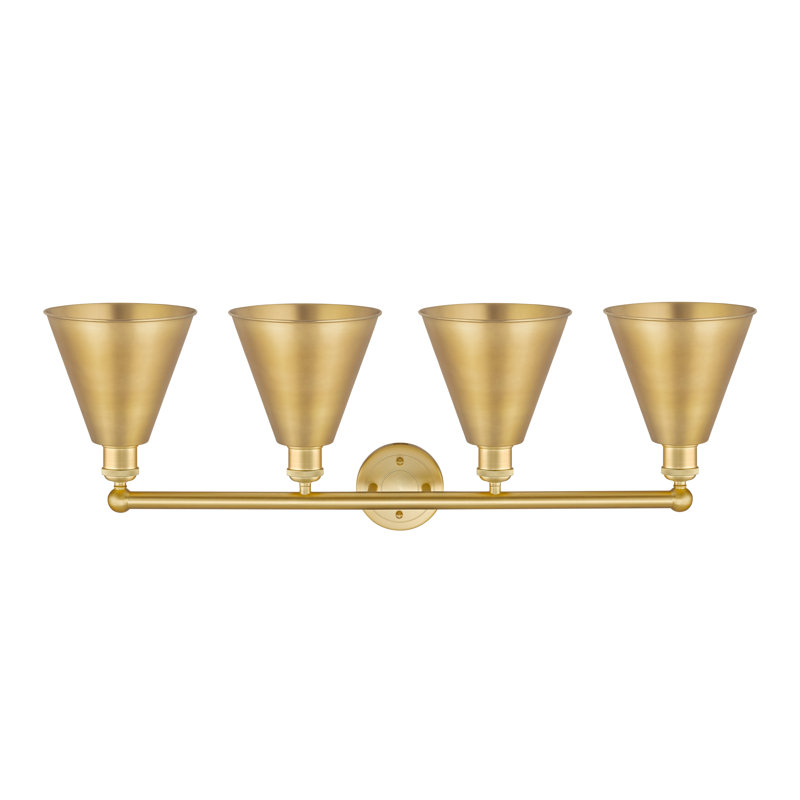 Éclairage de salle de bain à intensité variable 4 lumières Dorantes, Or satiné
