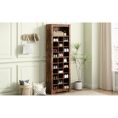 Armoire à chaussures rustique brun avec 30 pour la gestion de l'espace 30 A soignée
