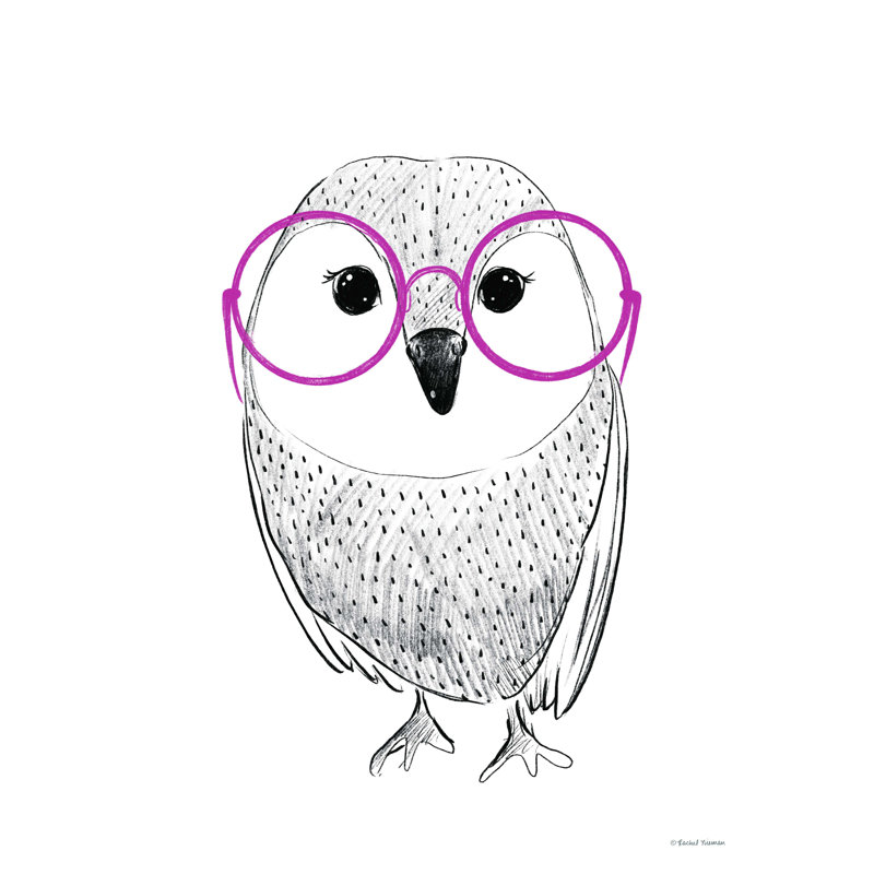 " Owl In Pink Glasses ", 48" H x 36" W