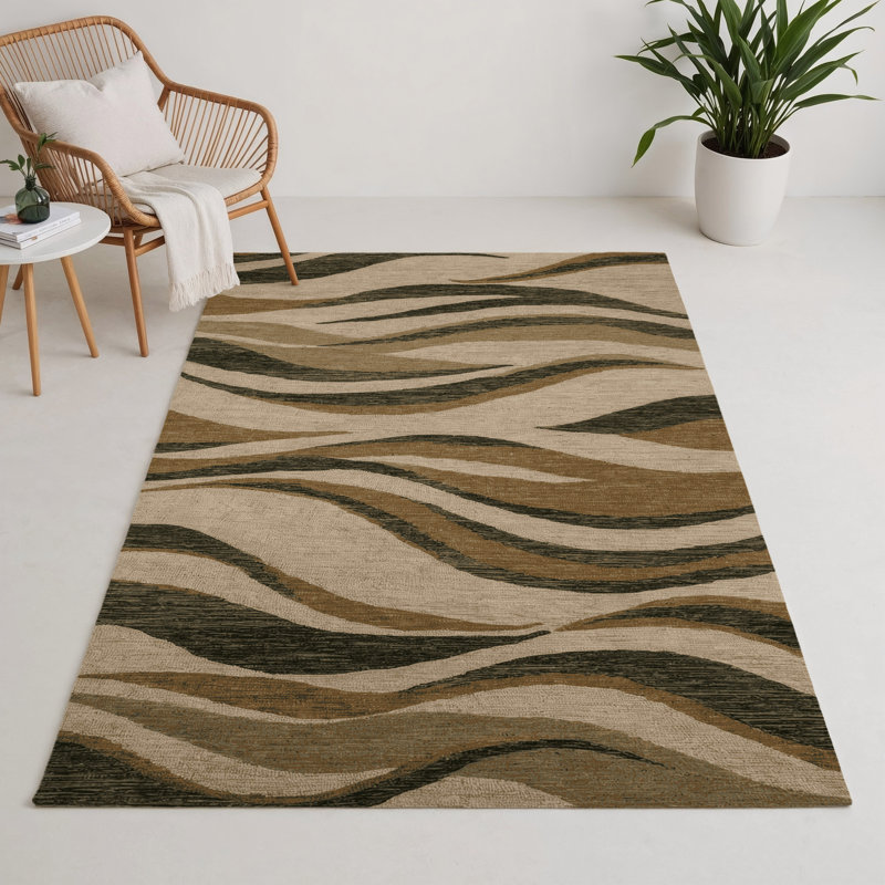 Tapis d'intérieur et d'extérieur brun Nature, Rectangle 5 pi x 7 pi