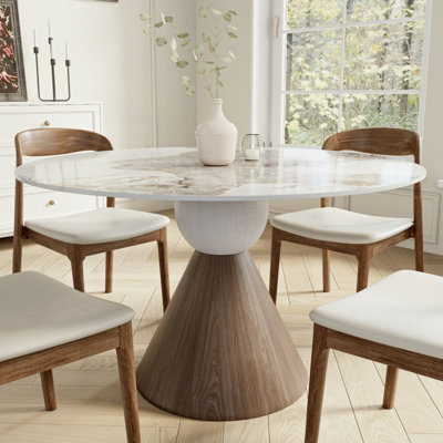 Modern Breakfast Round Pedestal Bistro Breakfast Dining Table