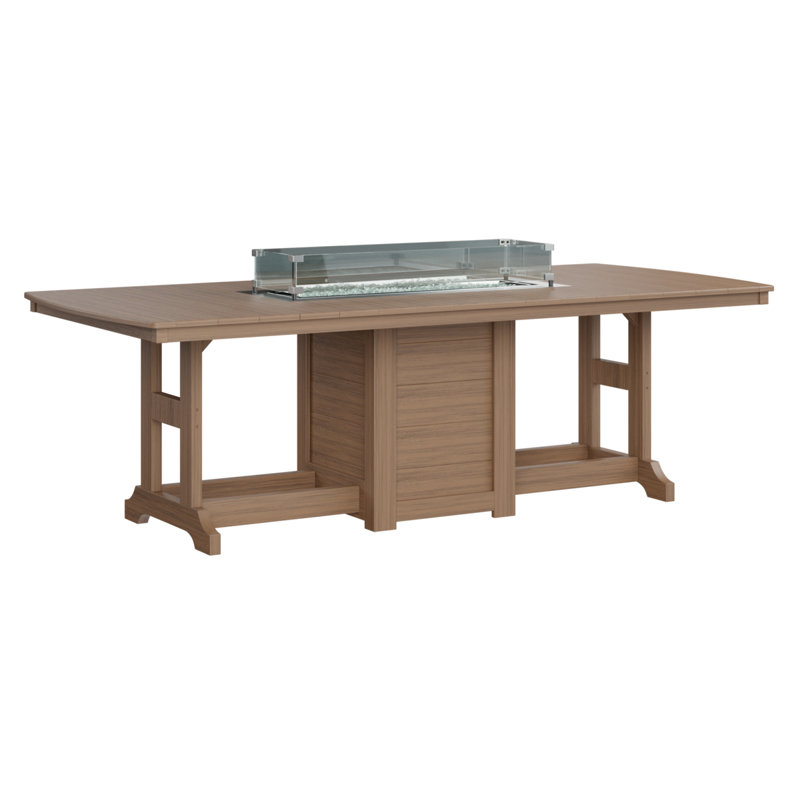 Berlin Gardens Garden Classic 96″ Fire Pit Counter Height Dining Table, Antique Mahogany, 35.5" H x 44" W x 96" D