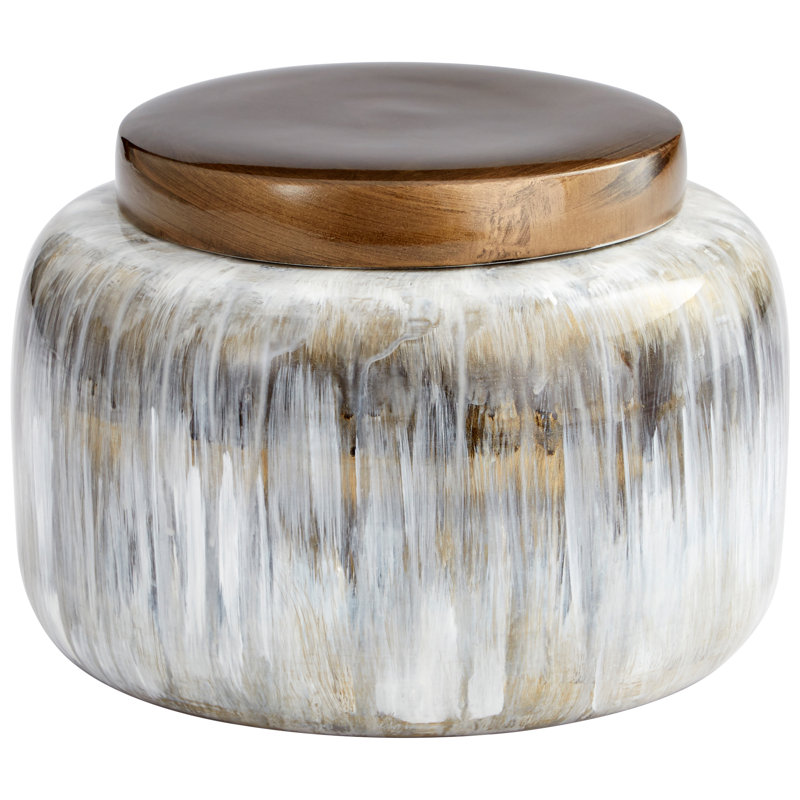 Spirit Ceramic / Porcelain Decorative Urns & Jars, 7" H x 9.75" W x 9.75" D