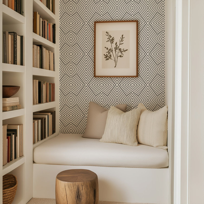 Mrs Paranjape Papers Formation 10' L x 24" W Wallpaper Roll, Faux Grasscloth, Non-pasted, Jet Black