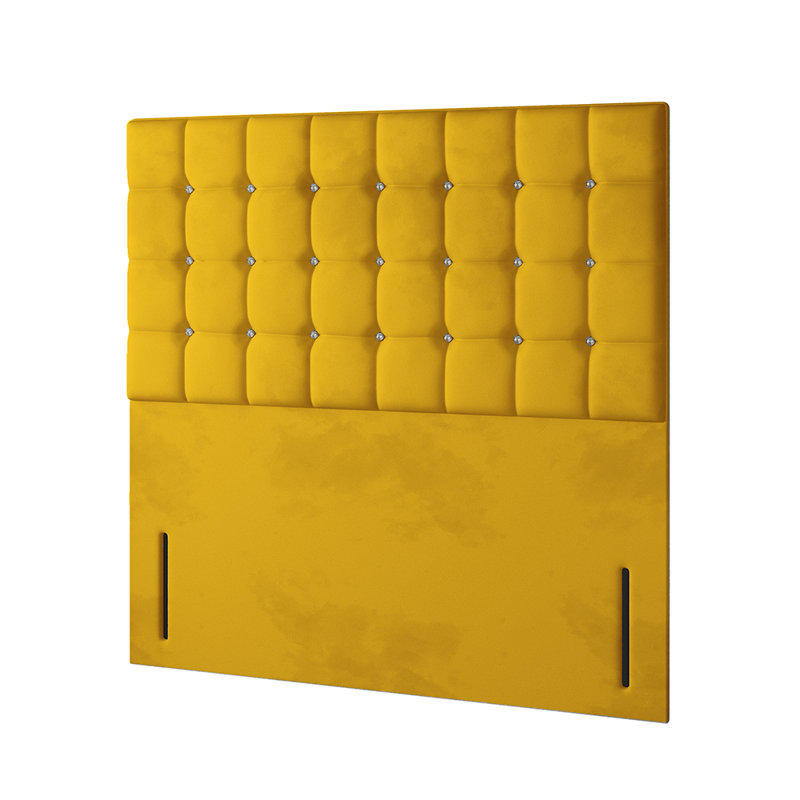 Galarza Upholstered Divan Bed, Super King (6'), Turmeric, 4 Drawers