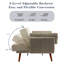 Flared Arm Convertible Corduroy Sleeper Sofa-1903553156