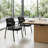 Set Of 2 Upholstered Reception Guest Waiting Room Chairs With Mixed PU Leather And Integrated Padded Armrests For Office Lobby Salon Public Rest Area