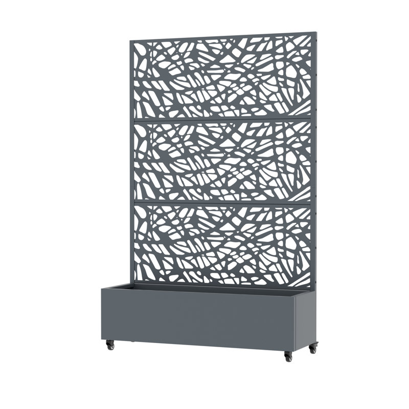 Boîte à fleurs en fer avec treillis 72 x 47 po Grid