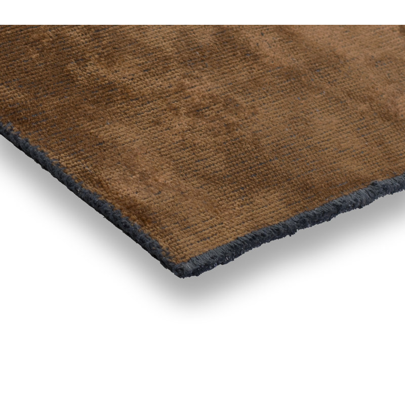 Rapture Contemporary Glossy Rust Orange Area Rug, Rectangle 7'10" x 11'2"