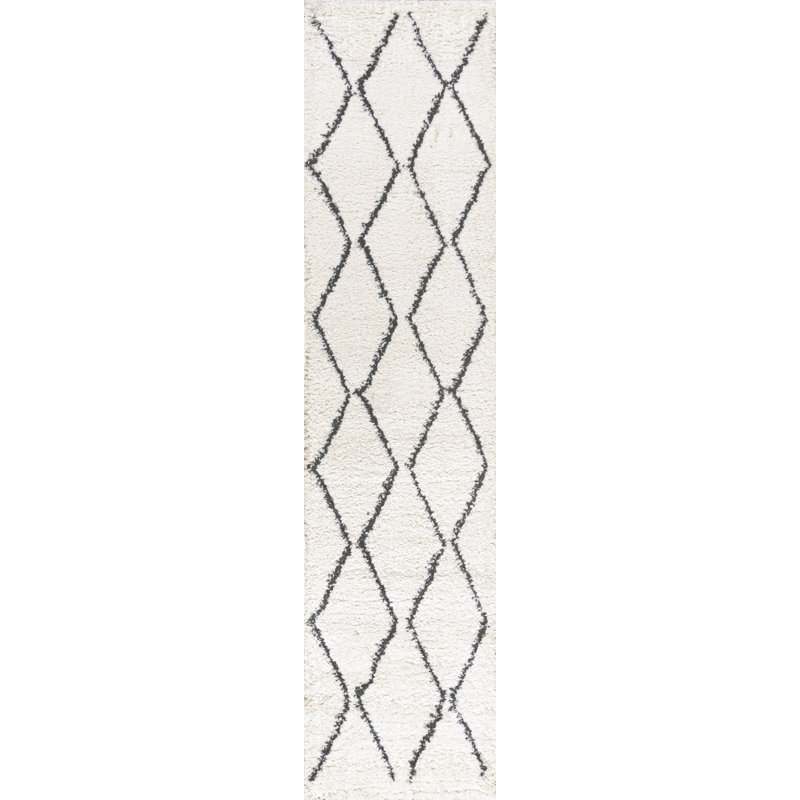 Tapis blanc / gris Schleicher, Tapis de couloir 2 pi x 8 pi