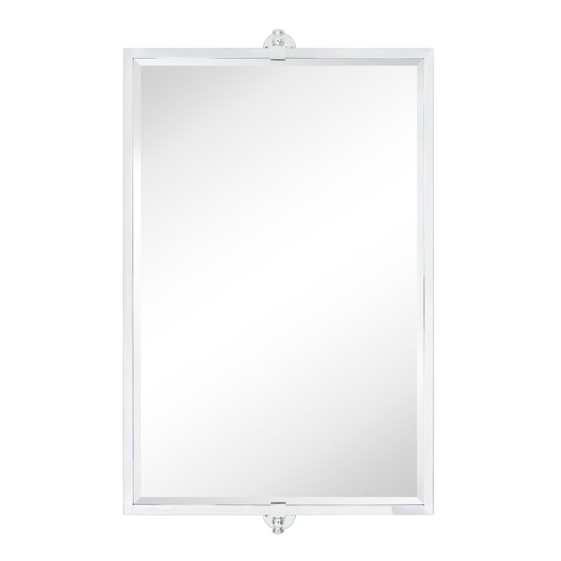 Metal Rectangle Mirror, Chrome, 24" x 35"