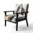 Black And Gold Cubic Expression VII - Velvet Upholstered Modern Arm Chair, Gold Accent Chair