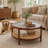 Provins Solid Wood Coffee Table, Glass Top Coffee Table